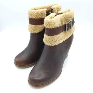 Timberland Brown Shearling Ankle Boots Sz 10